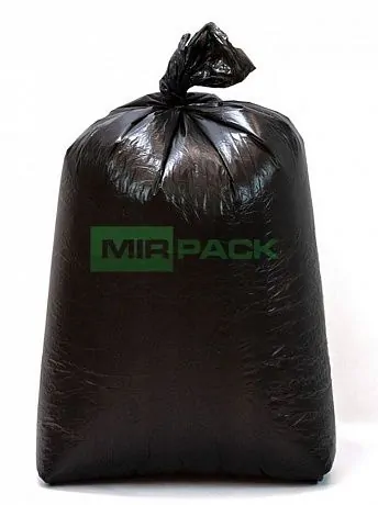 Мешки для мусора 120 литров, 25 мкм, в пачках, 200 шт. черные - 2х слойные - Вид 1
